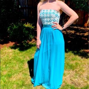 LELA ROSE Bridesmaids Prom Formal Strapless Dress size 2 Blue